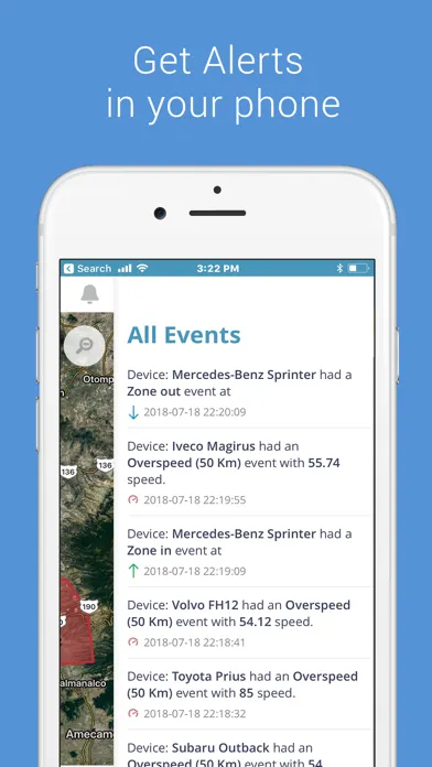 Capturas de tela do BluAgent GPS Tracking