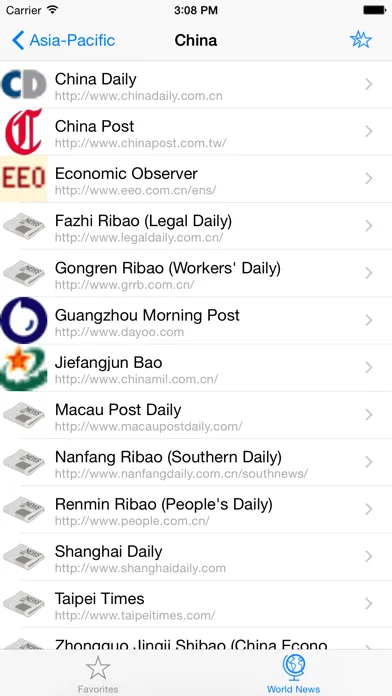 Ảnh chụp màn hình của World Newspapers - 200 countries