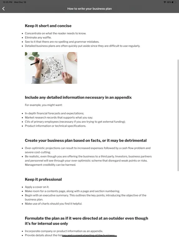 Ảnh chụp màn hình của Business Plan Startup Guide iPad 