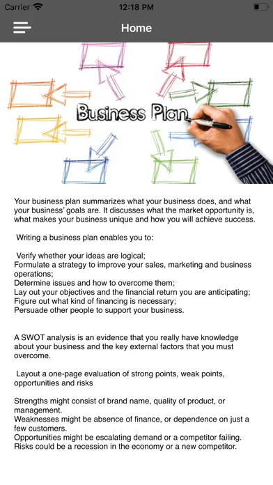 Ảnh chụp màn hình của Business Plan Startup Guide