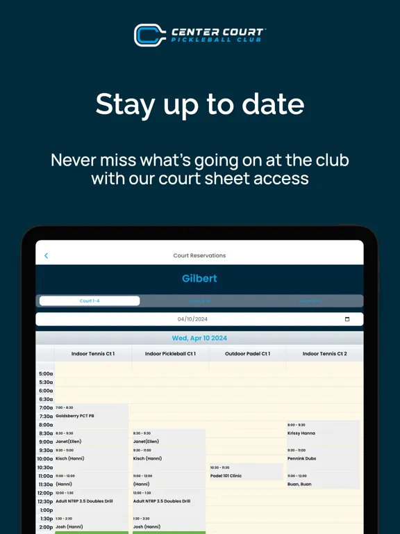 Center Court Pickleball iPad 应用截图