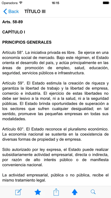 Ảnh chụp màn hình của Constitución Peruana