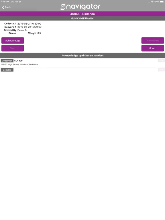 Tangkapan layar Navigator iPad 