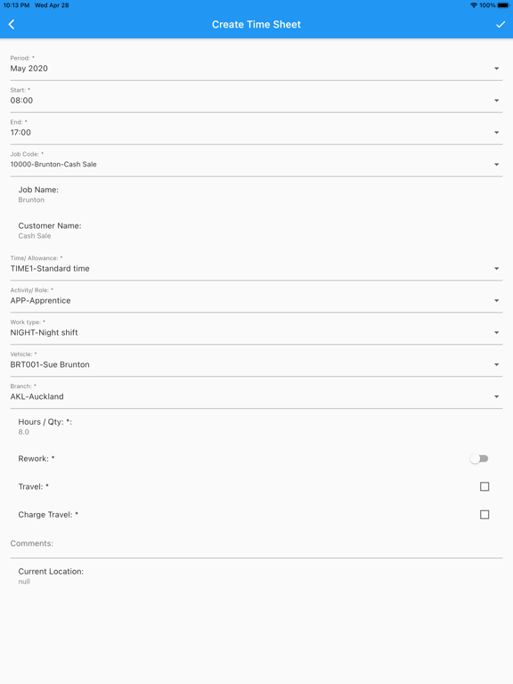 BruntonTimeSheet iPad  स्क्रीनशॉट