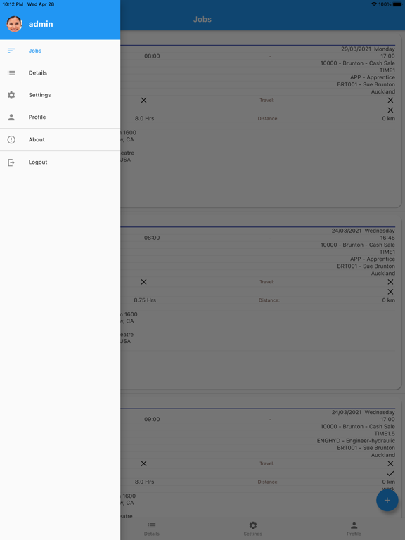 BruntonTimeSheet iPad  स्क्रीनशॉट