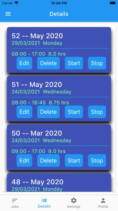 BruntonTimeSheet Screenshots