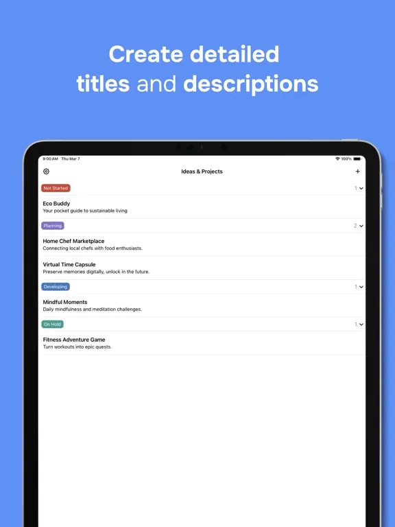 Zrzuty ekranu Ideaful: To-do list & Notes iPad 