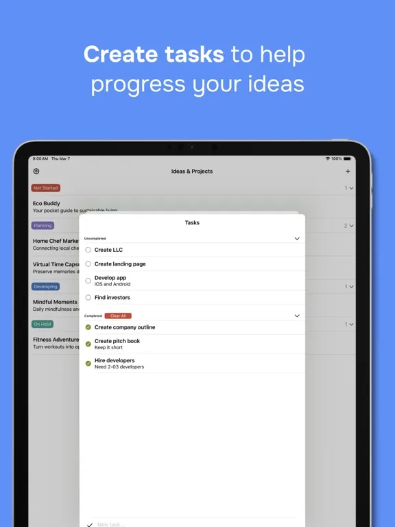 Zrzuty ekranu Ideaful: To-do list & Notes iPad 