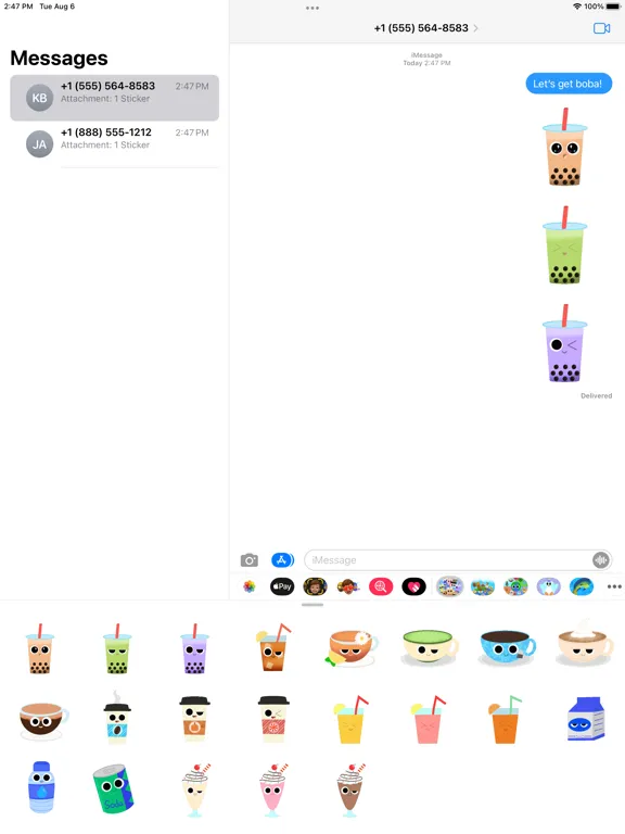 Tangkapan layar Dazzling Drinks Sticker Pack iPad 