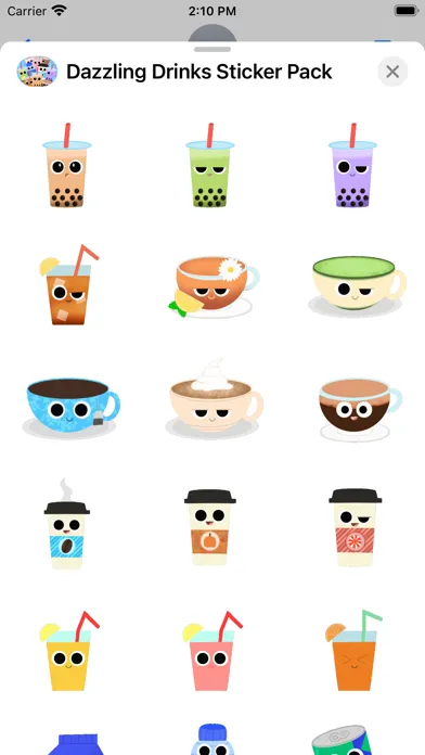 Tangkapan layar Dazzling Drinks Sticker Pack