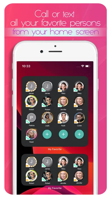 My Contacts Home Screen Widget Screenshots