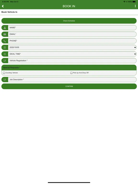 Ảnh chụp màn hình của CSG Automotive App iPad 