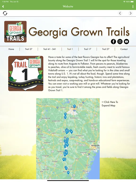 Georgia Grown Trails iPad  스크린샷