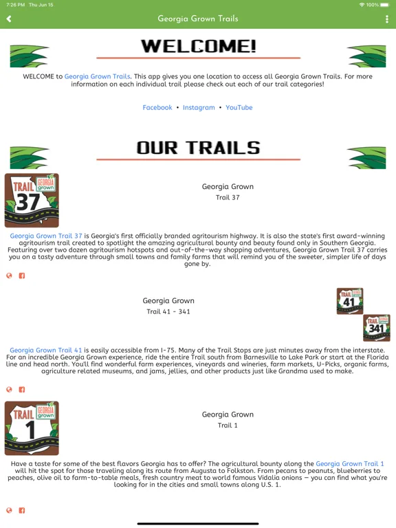Georgia Grown Trails iPad  스크린샷