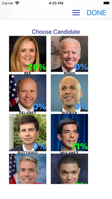 Zrzuty ekranu 2020 Election Spinner Poll