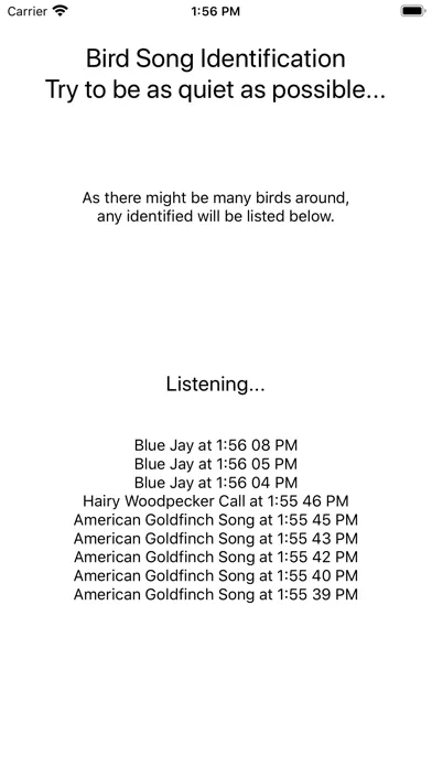 Zrzuty ekranu BirdSong ID (US)