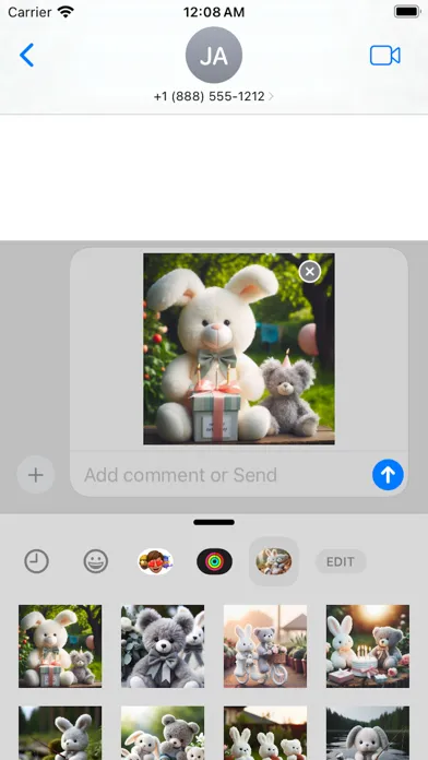 Bear & Rabbit 2 Stickers pack स्क्रीनशॉट