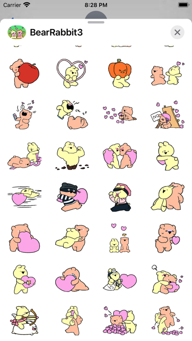 Captures d'écran de Bear & Rabbit 3 Stickers pack