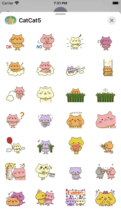 Capturas de tela do Cat Cat 5 Stickers Pack