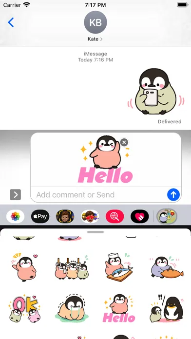 Cute Penguin 4 Stickers pack स्क्रीनशॉट