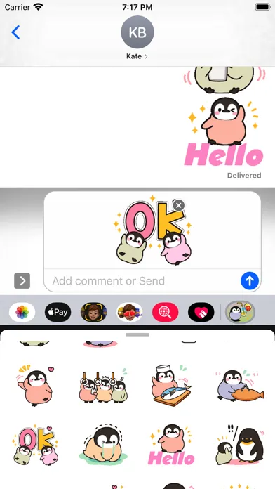 Cute Penguin 4 Stickers pack स्क्रीनशॉट