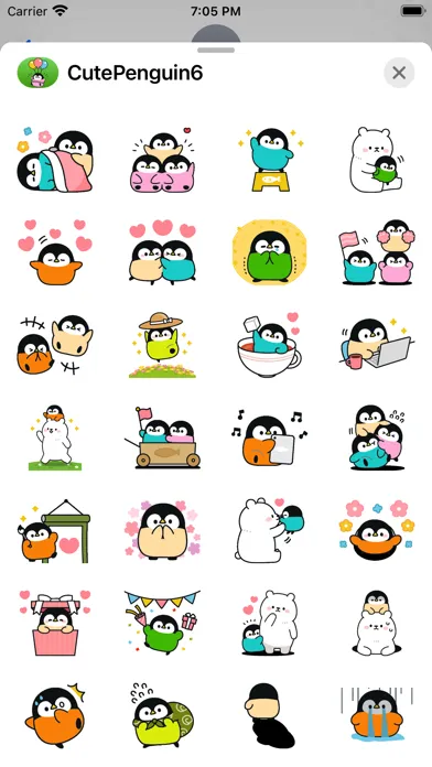 Cute Penguin 6 Stickers pack應用截圖