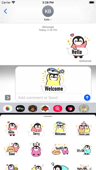 Cute Penguin 7 Stickers pack Screenshots