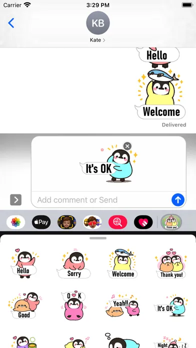 Cute Penguin 7 Stickers pack Screenshots