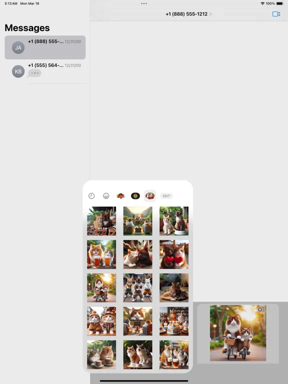 Capturas de tela do Happy Couple Cat Stickers iPad 
