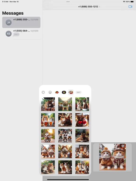 Capturas de tela do Happy Couple Cat Stickers iPad 