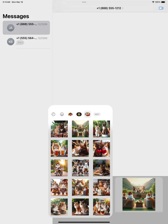 Capturas de tela do Happy Couple Cat Stickers iPad 