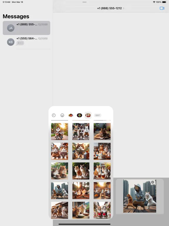 Capturas de tela do Happy Couple Cat Stickers iPad 