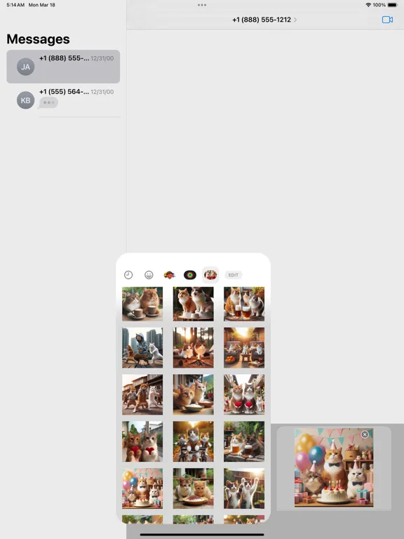 Capturas de tela do Happy Couple Cat Stickers iPad 