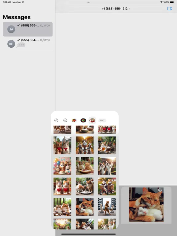 Capturas de tela do Happy Couple Cat Stickers iPad 