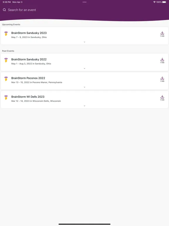 BrainStorm - IT Conference iPad  Screenshots