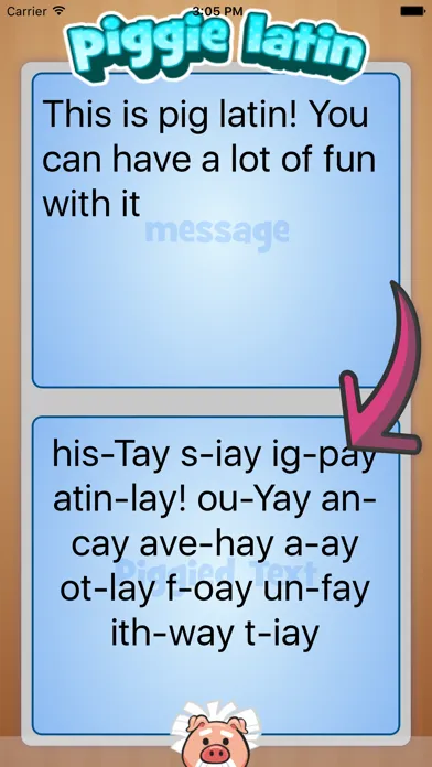 Tangkapan layar Piggie Latin