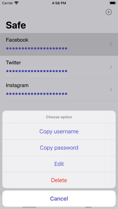 ภาพหน้าจอของ Safe Password Generator