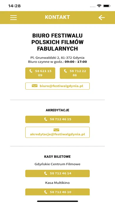 Capturas de tela do Festiwal Filmowy w Gdyni