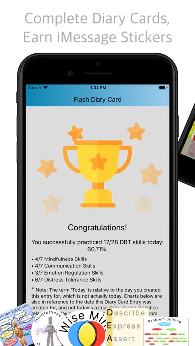 Simple DBT Skills Diary Card Screenshots