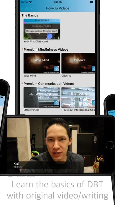 Simple DBT Skills Diary Card Screenshots