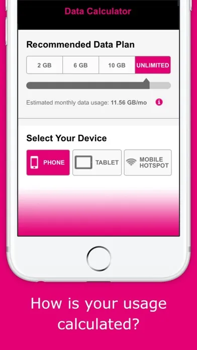 Data Calculator - Recommended Data Plan 스크린샷