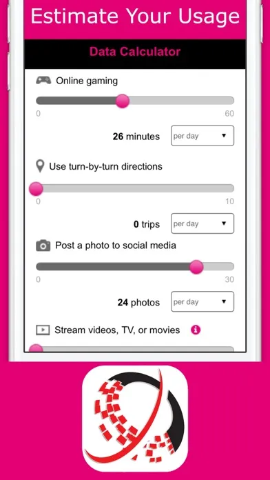 Data Calculator - Recommended Data Plan 스크린샷