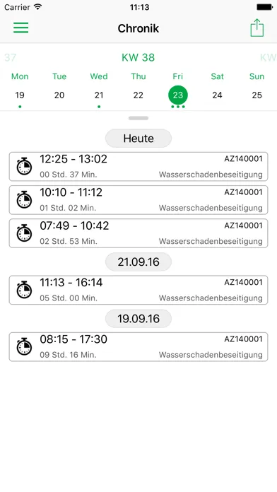 Ảnh chụp màn hình của MOSER Zeiterfassung