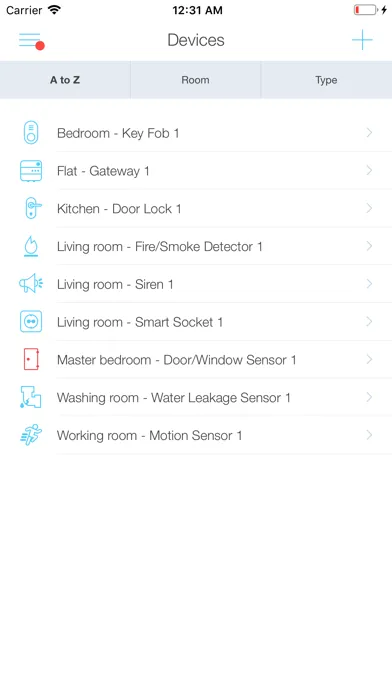 ภาพหน้าจอของ zHome Automation