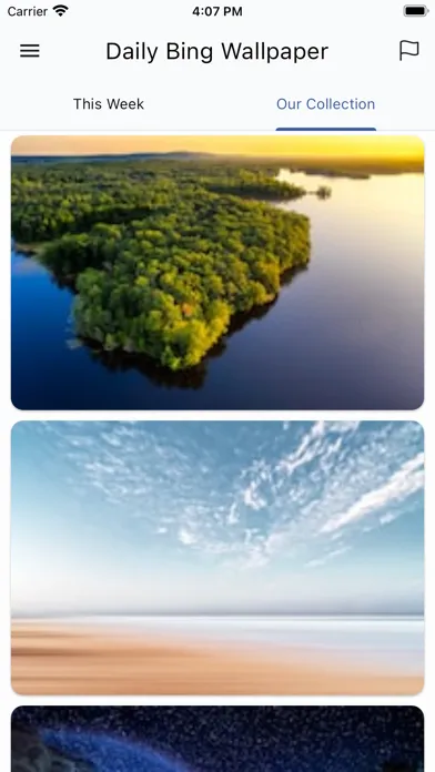 Capturas de tela do Daily Bing Wallpaper