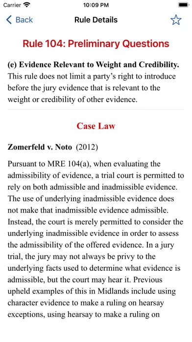 Captures d'écran de Mock Trial Rules of Evidence