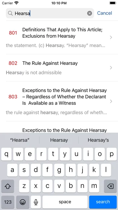 Captures d'écran de Mock Trial Rules of Evidence