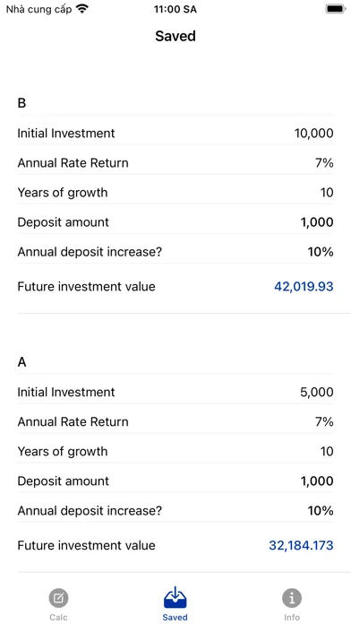 Capturas de tela do Compound Interest Calc: Growth