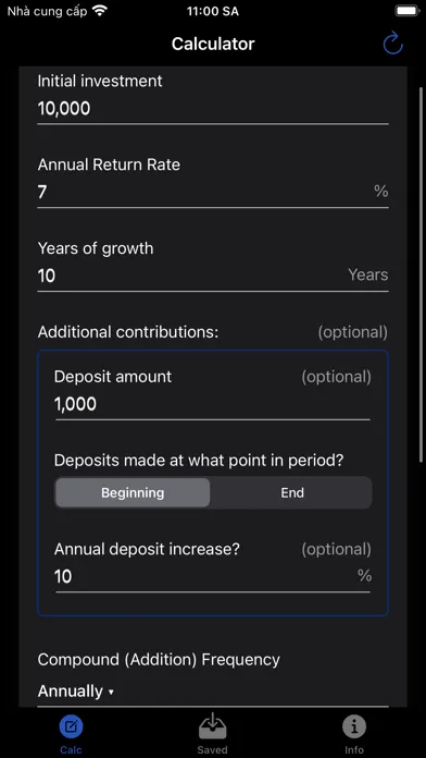 Capturas de tela do Compound Interest Calc: Growth