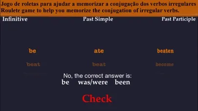 iRRegular Verbs - Português Inglês - English Portuguese Free Screenshots